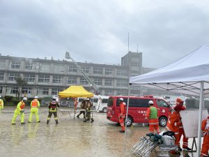 訓練会場の様子（日吉台小学校）