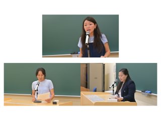 今学期で医学専攻博士課程を修了する学生のスピーチ